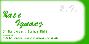 mate ignacz business card