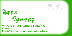 mate ignacz business card